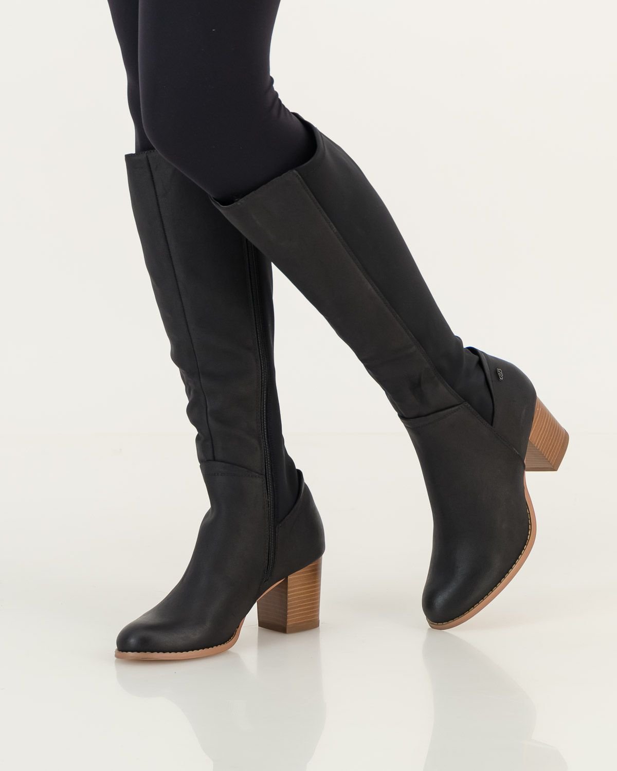 Ahlam 7 High Heeled Long Boots (Black)