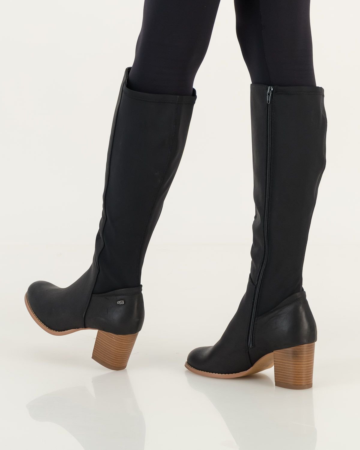 Ahlam 7 High Heeled Long Boots (Black)