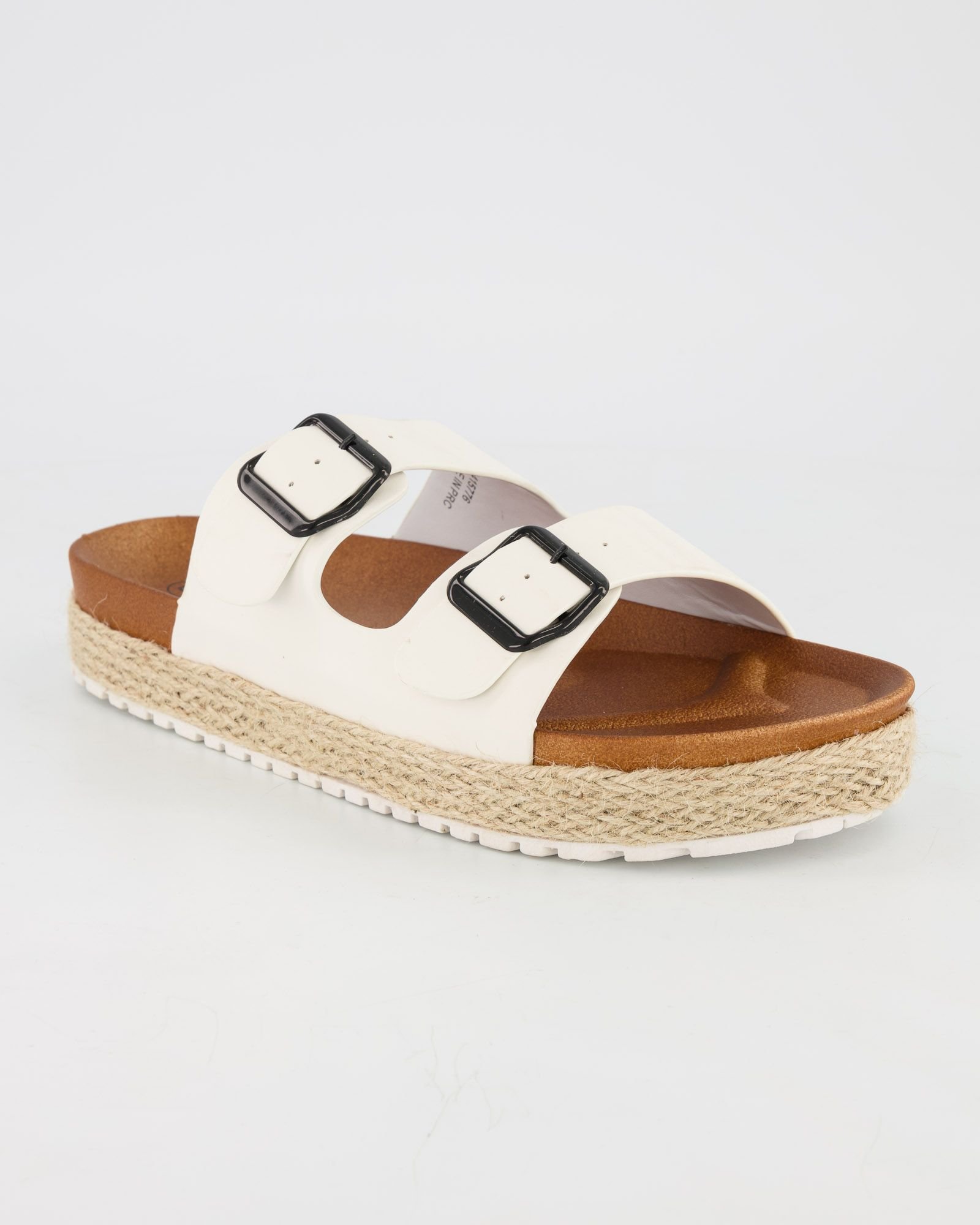 double buckle platform sandals